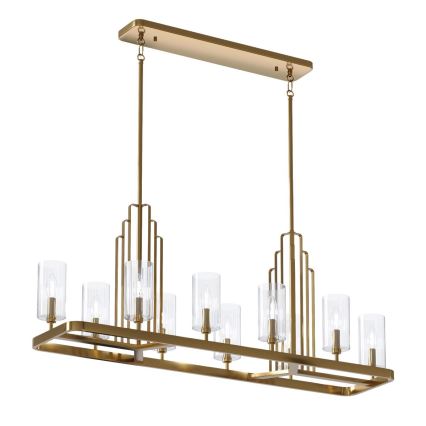 Quintiesse - Kronleuchter mit Stange KIMROSE 10xE14/40W/230V goldfarben