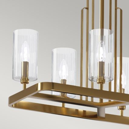 Quintiesse - Kronleuchter mit Stange KIMROSE 10xE14/40W/230V goldfarben