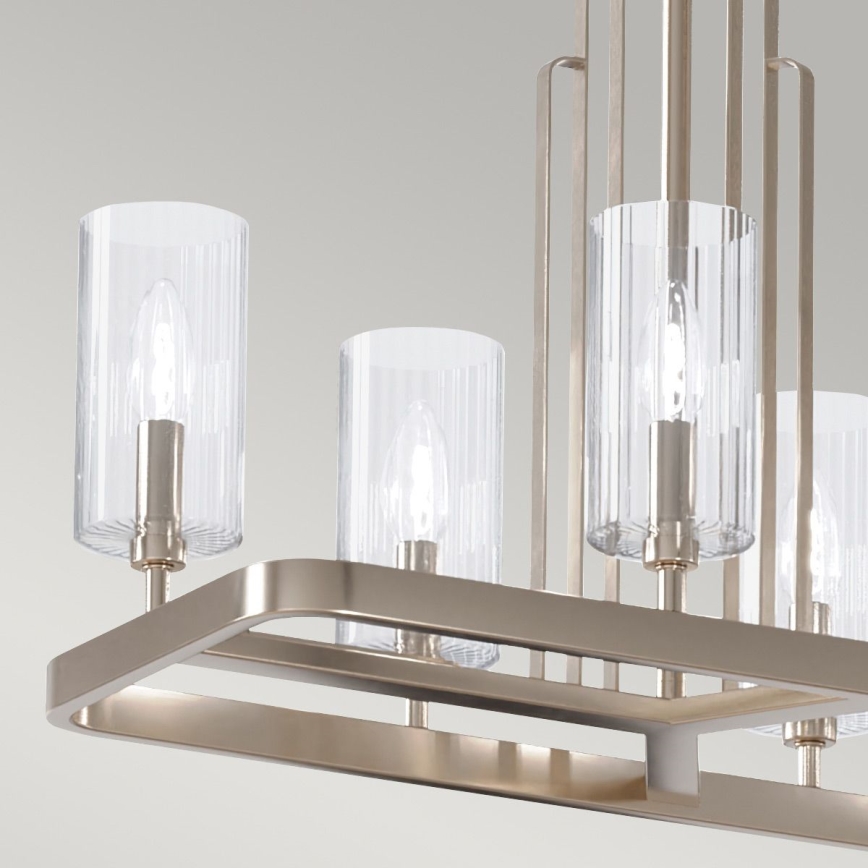 Quintiesse - Pendelleuchte mit Stange KIMROSE 10xE14/40W/230V glänzender Chrom