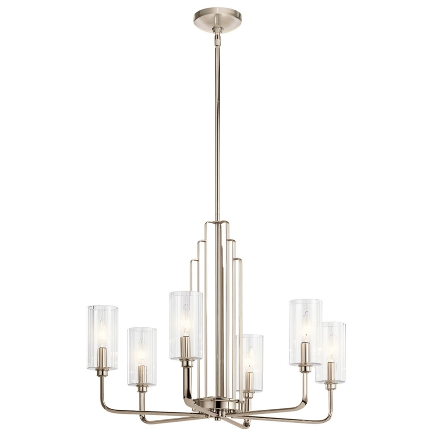 Quintiesse - Deckenleuchte mit Stange KIMROSE 6xE14/40W/230V Ø 68,6 cm glänzender Chrom