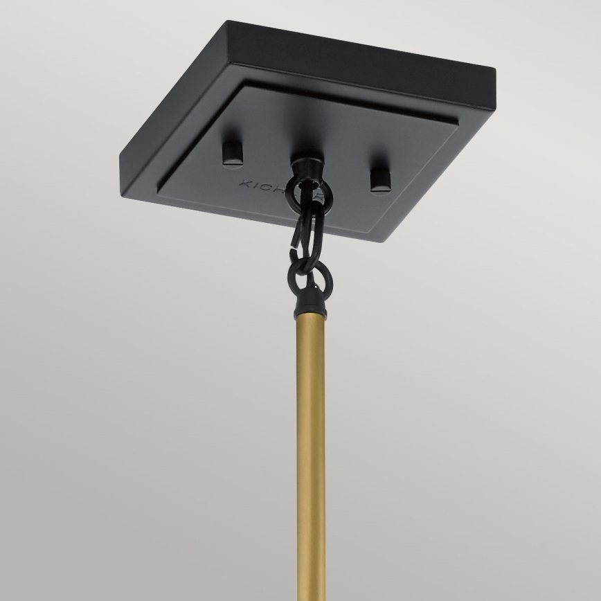 Quintiesse - Pendelleuchte mit Stange KITNER 1xE27/60W/230V Ø 18 cm gold/schwarz