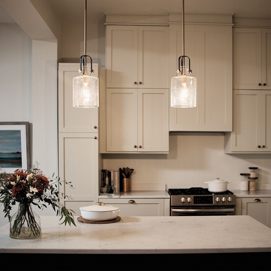 Quintiesse - Pendelleuchte mit Stange KITNER 1xE27/60W/230V Ø 18 cm gold/schwarz