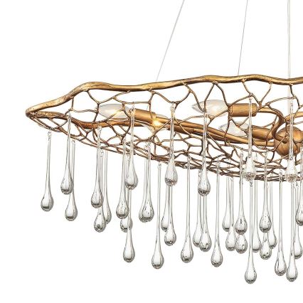 Quintiesse - Pendelleuchte mit Kabelaufhängung LAGUNA 8xE14/40W/230V Ø 106,7 cm goldfarben