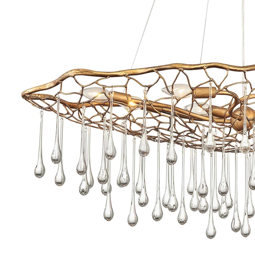 Quintiesse - Pendelleuchte mit Kabelaufhängung LAGUNA 8xE14/40W/230V Ø 106,7 cm goldfarben