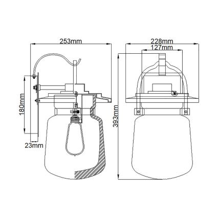 Quintiesse - Außenwandleuchte LASALLE M 1xE27/60W/230V IP44, bronzefarben