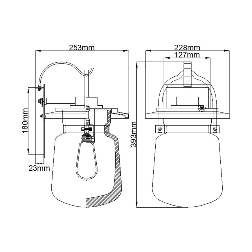 Quintiesse - Außenwandleuchte LASALLE M 1xE27/60W/230V IP44, bronzefarben