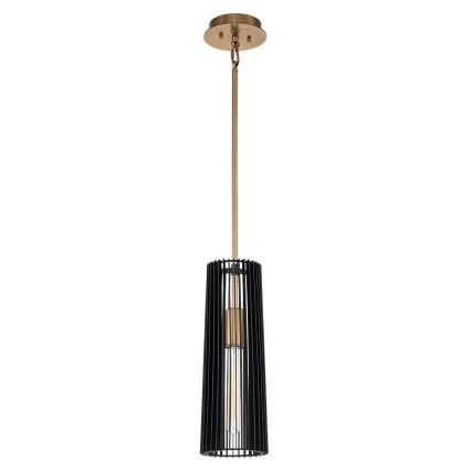 Quintiesse - Pendelleuchte mit Stange LINARA 1xE27/60W/230V Ø 15,2 cm schwarz/gold