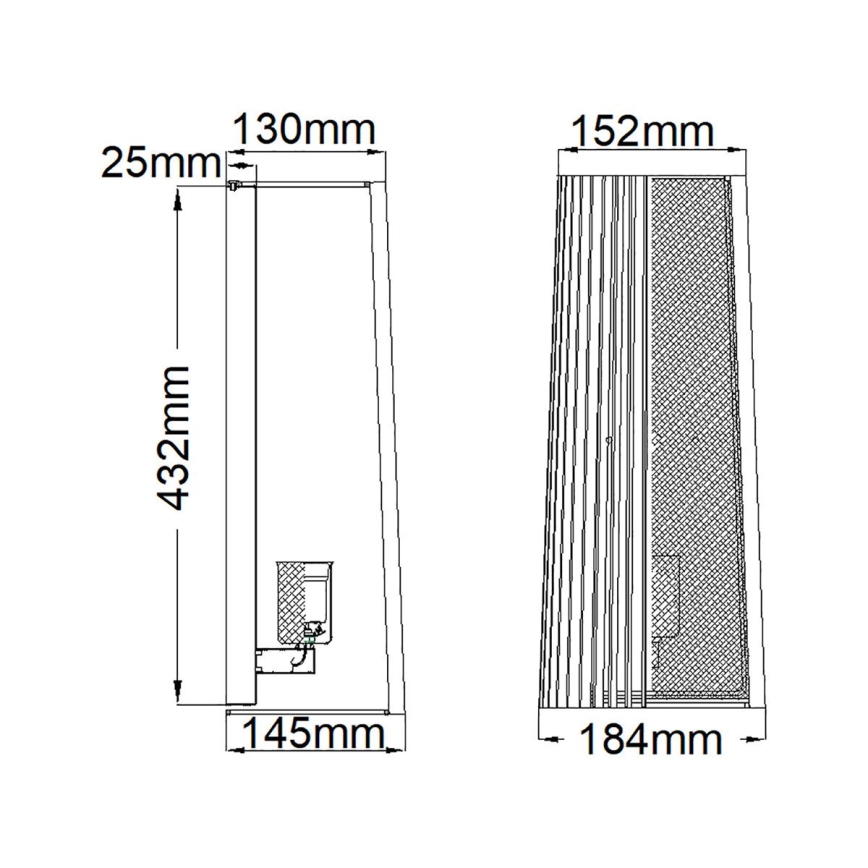 Quintiesse - Wandleuchte LINARA 1xE27/60W/230V schwarz/gold