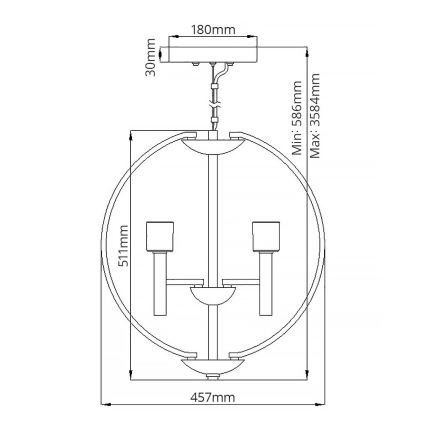 Quintiesse - MONDO LED-Pendelleuchte an Kabel 3xG9/3W/230V Ø 45,7 cm glänzender Chrom