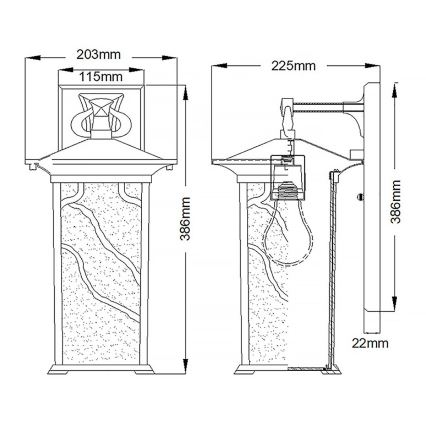Quintiesse - Außenwandleuchte MORRIS L 1xE27/60W/230V IP44 bronzefarben