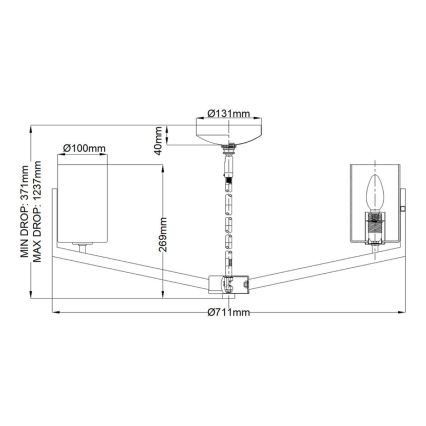Quintiesse - Deckenleuchte an Stange NYE 6xE14/40W/230V Ø 71,1 cm mattchrom