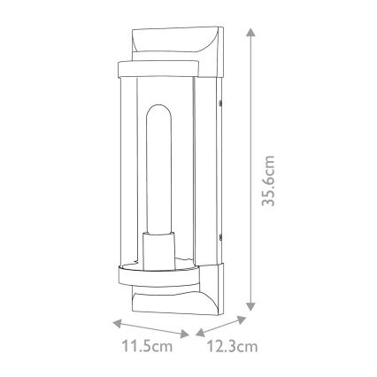 Quintiesse - Außenwandleuchte PEARSON M 1xE27/60W/230V IP44 schwarz