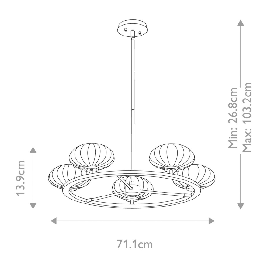 Quintiesse - LED-Badezimmer-Deckenleuchte an Stange PIM 5xG9/3W/230V Ø 71,1 cm IP44 Hochglanz-Chrom