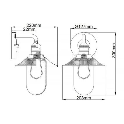 Quintiesse - Badezimmer-Wandleuchte RIGBY 1xE27/40W/230V IP44 bronzefarben