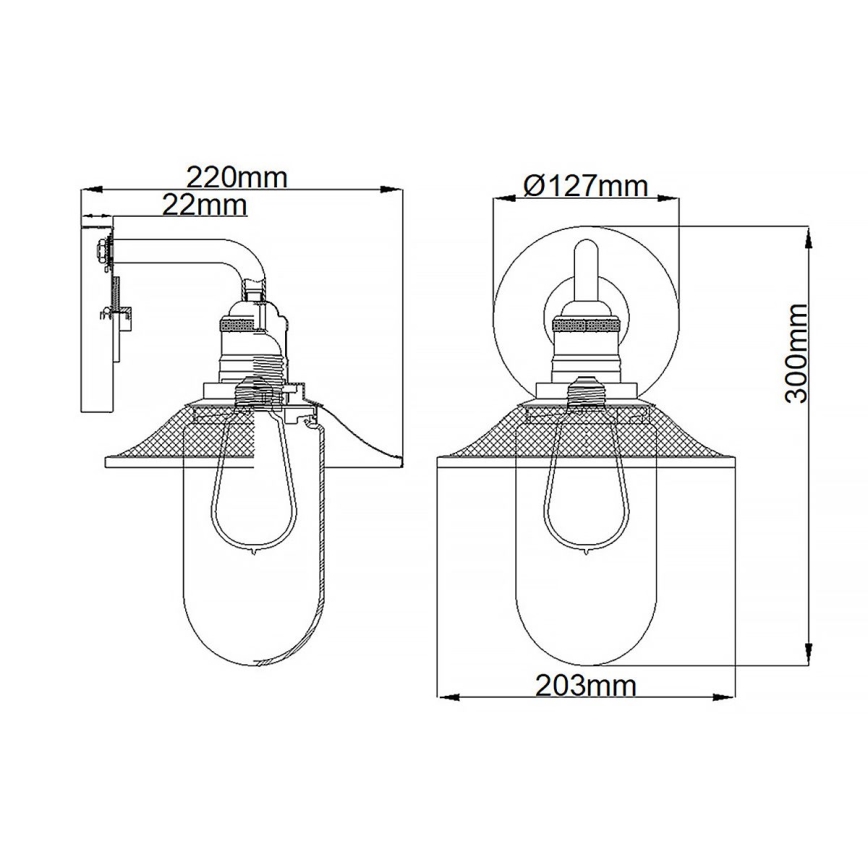 Quintiesse - Badezimmer-Wandleuchte RIGBY 1xE27/40W/230V IP44 bronzefarben