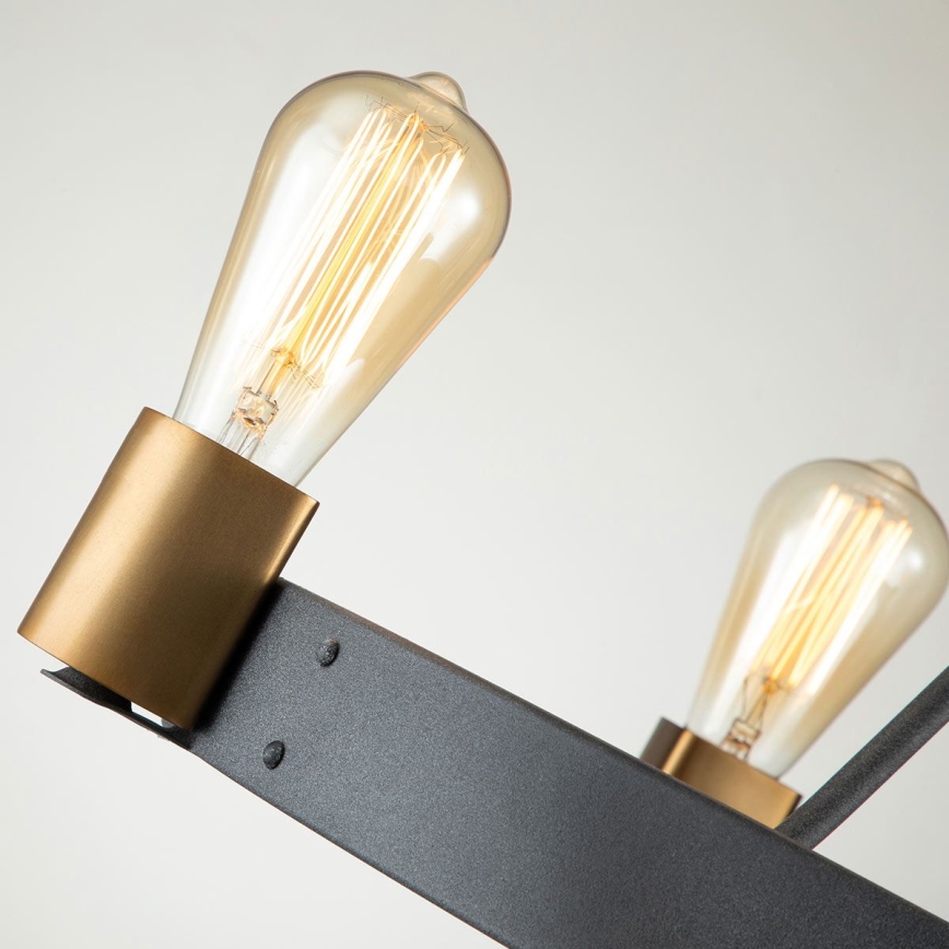 Quintiesse - Pendelleuchte mit Stange SILAS 4xE27/60W/230V Ø 54,9 cm schwarz/gold