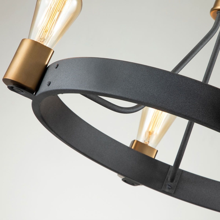 Quintiesse - Pendelleuchte mit Stange SILAS 4xE27/60W/230V Ø 54,9 cm schwarz/gold