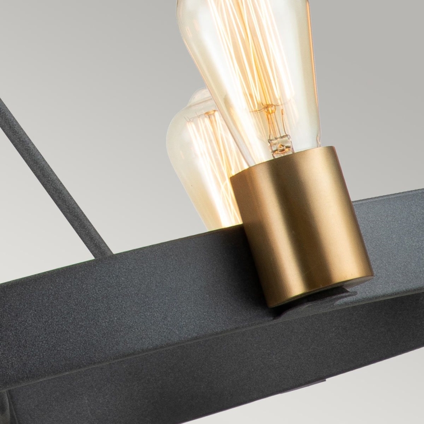 Quintiesse - Deckenpendelleuchte SILAS 6xE27/60W/230V Ø 72,3 cm schwarz/gold