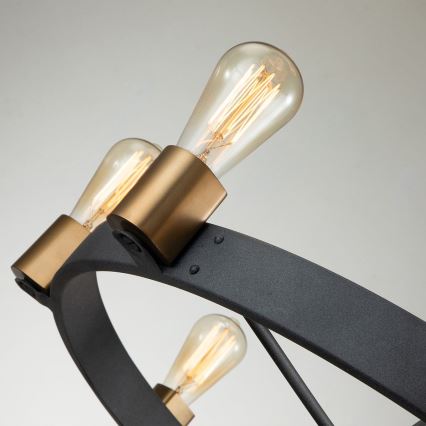 Quintiesse - Stangenpendelleuchte SILAS 8xE27/60W/230V Ø 82,9 cm schwarz/gold