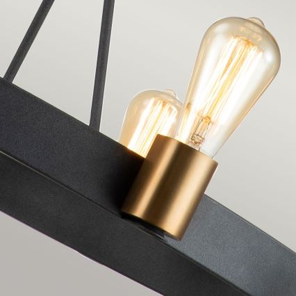 Quintiesse - Stangenpendelleuchte SILAS 8xE27/60W/230V Ø 82,9 cm schwarz/gold