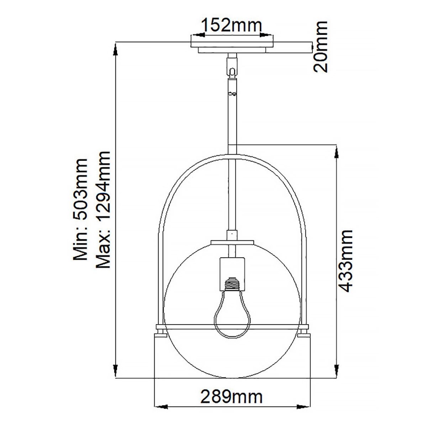 Quintiesse - Pendelleuchte an Stange SOMERSET 1xE27/60W/230V Ø 28,9 cm bronzefarben