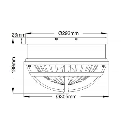 Quintiesse - Deckenleuchte TOLLIS 2xE27/40W/230V Ø 30,5 cm goldfarben
