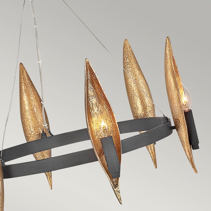 Quintiesse - Hängeleuchte an Kabel WILLOW 6xE14/40W/230V Ø 61 cm gold/schwarz