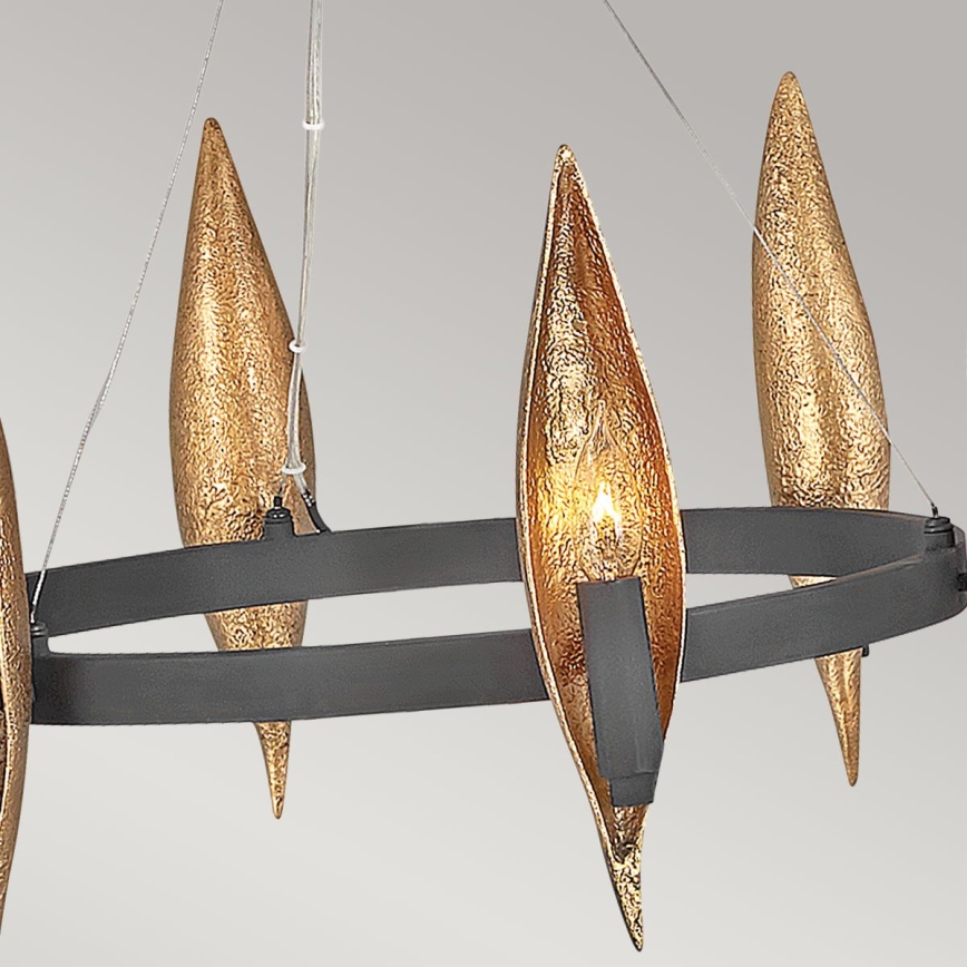 Quintiesse - Hängeleuchte an Kabel WILLOW 6xE14/40W/230V Ø 61 cm gold/schwarz