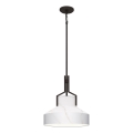 Quoizel - Pendelleuchte an Stange BRECKEN 2xE27/60W/230V schwarz/Marmor-Dekor