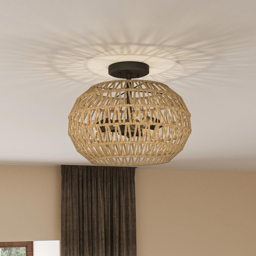 Quoizel - Deckenleuchte CASABLANCA 3xE27/60W/230V braun