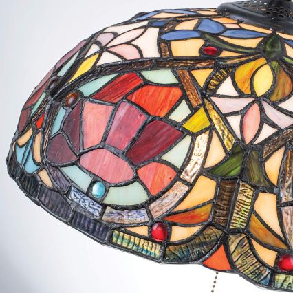 Quoizel - Tiffany-Kronleuchter LARISSA an Kette 3xE27/60W/230V Ø 38,5 cm