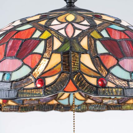 Quoizel - Tiffany-Kronleuchter LARISSA an Kette 3xE27/60W/230V Ø 38,5 cm