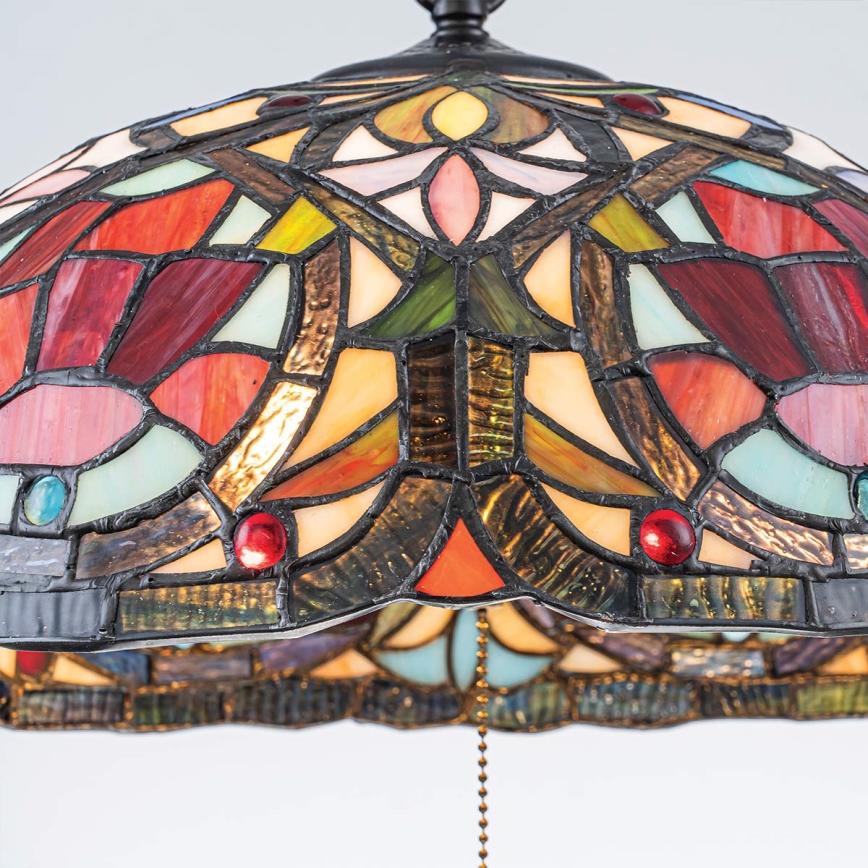 Quoizel - Tiffany-Kronleuchter LARISSA an Kette 3xE27/60W/230V Ø 38,5 cm