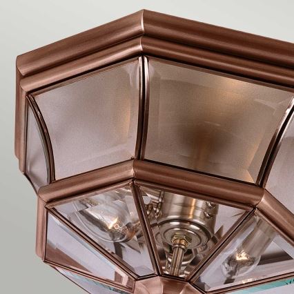 Quoizel - Außen-Deckenleuchte NEWBURY 3xE14/60W/230V IP44 kupferfarben