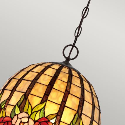 Quoizel - Kronleuchter mit Kette Tiffany ROSECLIFFE 3xE27/100W/230V