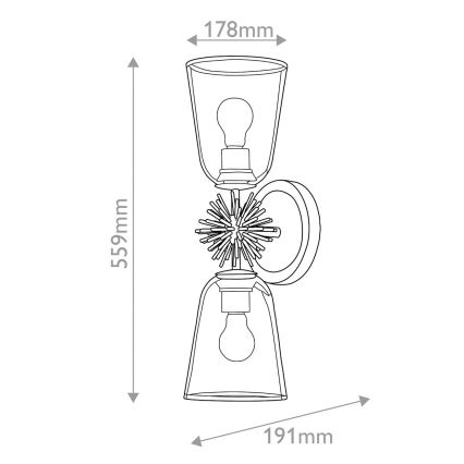 Quoizel - Wandleuchte STARING 2xE27/40W/230V kupferfarben