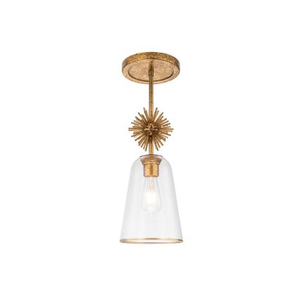 Quoizel - Deckenleuchte an Stange STARING 1xE27/40W/230V d 18,4 cm golden/Patina/klar