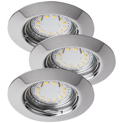 Rabalux - 3er-Set LED Badezimmer-Einbauleuchte 1xGU10/3W/230V IP44