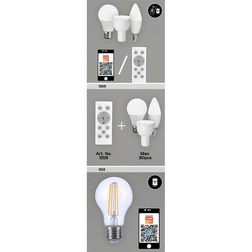 Rabalux - LED RGB dimmbare Glühbirne C37 E14/5W/230V Wi-Fi 3000-6500K