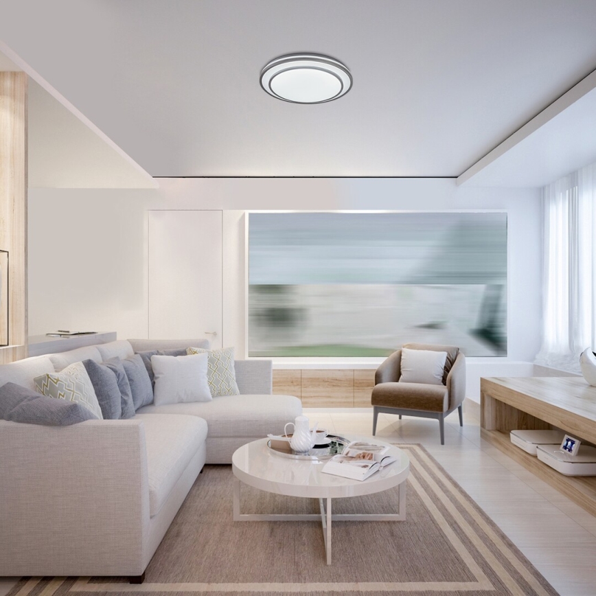 Rabalux - LED dimmbare Deckenleuchte LED/40W/230V 3000-6500K silber + Fernbedienung