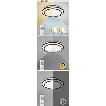 Rabalux - LED dimmbare Deckenleuchte LED/40W/230V 3000-6500K silber + Fernbedienung