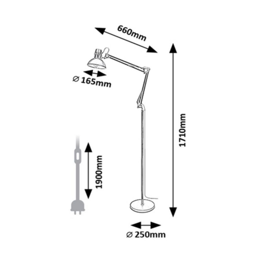 Rabalux - Stehlampe 1xE27/40W/230V schwarz/glänzender Chrom