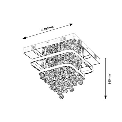 Rabalux - Kristall-Aufbaukronleuchter LED/36W/230V + 4xE14/40W