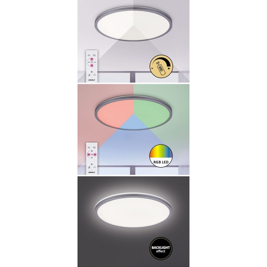 Rabalux - LED RGB dimmbare Deckenleuchte LED/22W/230V Wi-Fi Tuya + Fernbedienung 42x42 cm