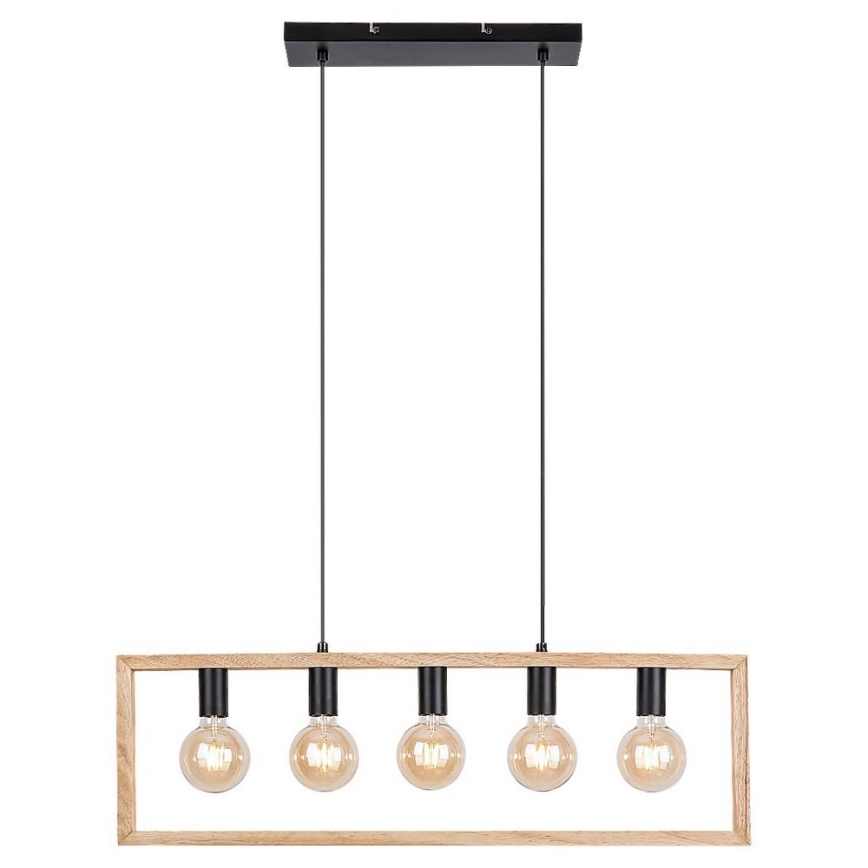 Rabalux - Deckenleuchte an Kabel 5xE27/40W/230V schwarz/Buche