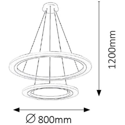 Rabalux 2429 - LED Kronleuchter ADRIENNE LED/62W/230V silber