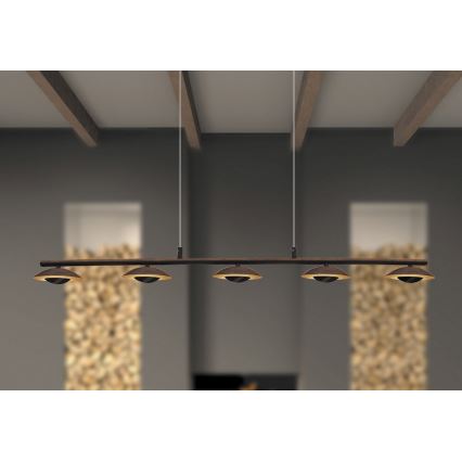 Rabalux - LED Kronleuchter 5xLED/5W/230V braun