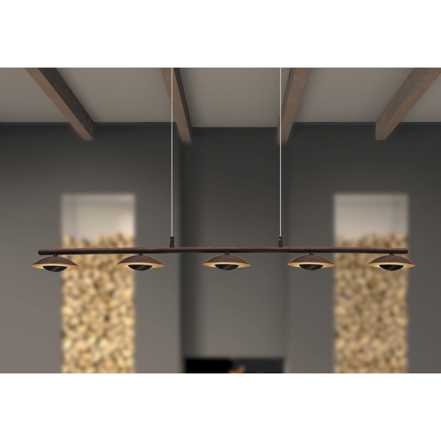Rabalux - LED Kronleuchter 5xLED/5W/230V braun