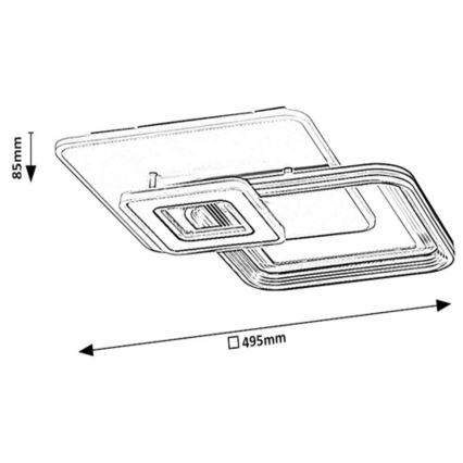 Rabalux - LED-dimmbare aufgesetzte Deckenleuchte 48W/230V 3000K/4000K/6000K + inkl. Fernbedienung 49,5x49,5 cm