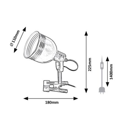 Rabalux - Lampe mit Clip 1xE14/25W/230V beige